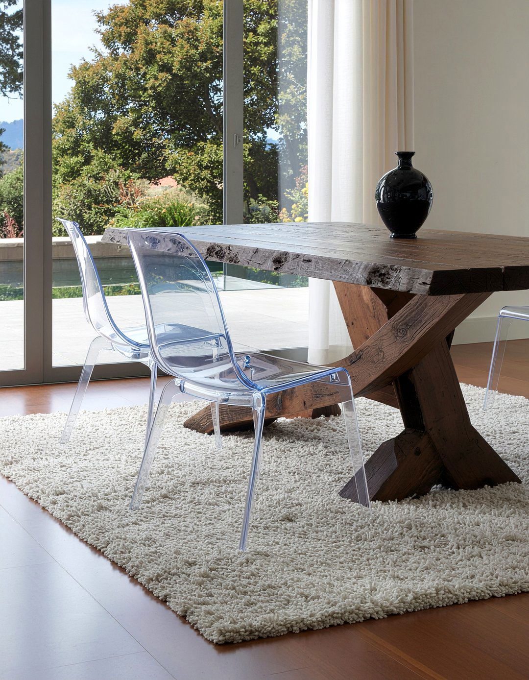 Ghost Chairs With Wood Table - 30 mixed dining chair ideas