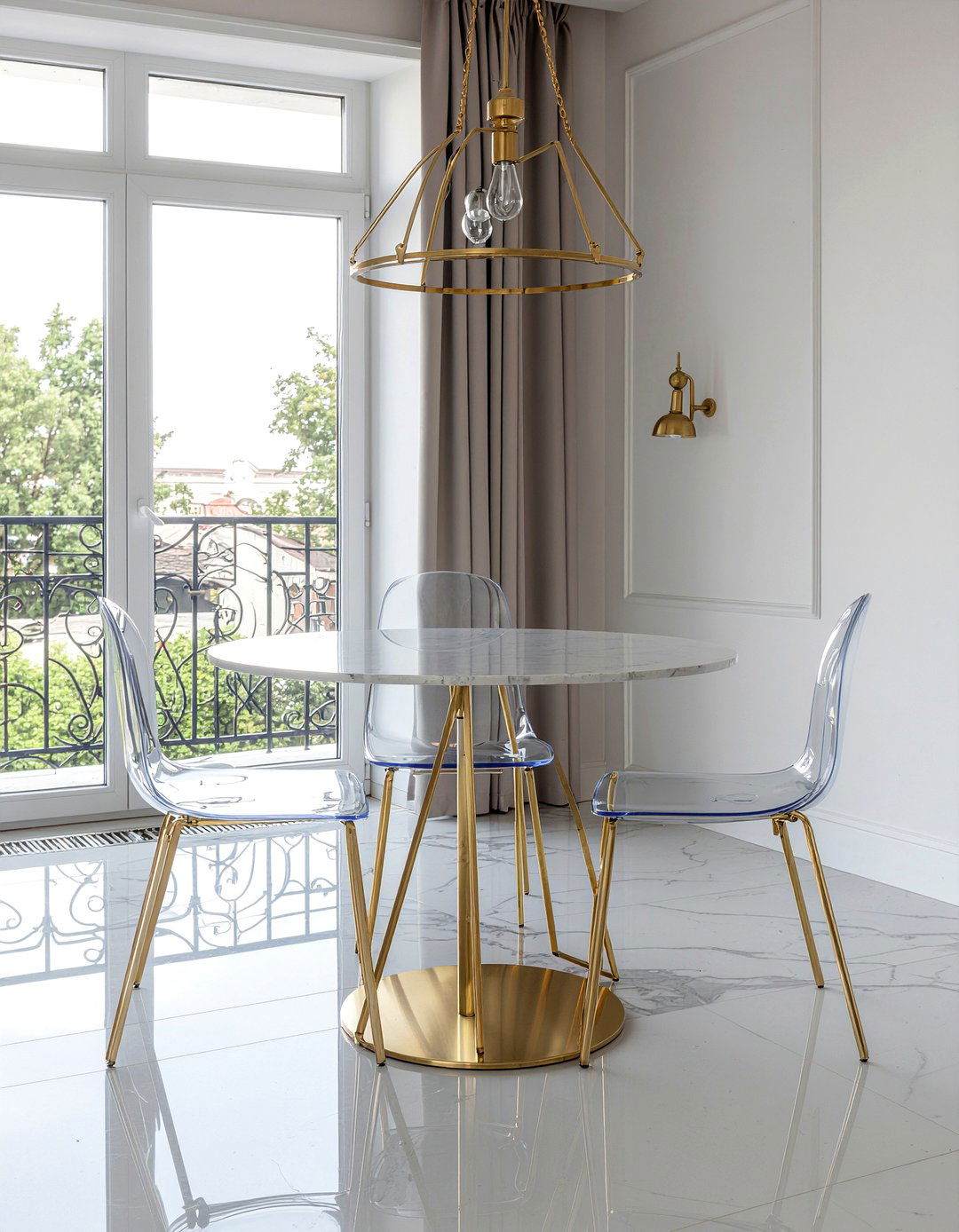 Ghost chair with gold legs - 30 ghost dining chair ideas