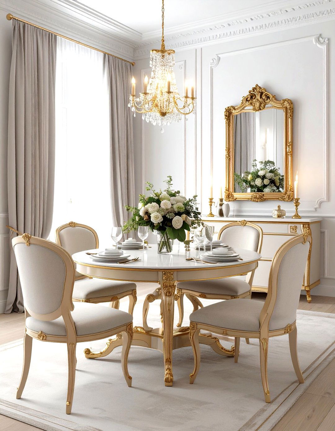 Gilded French Dining Room - 30 French dining room ideas