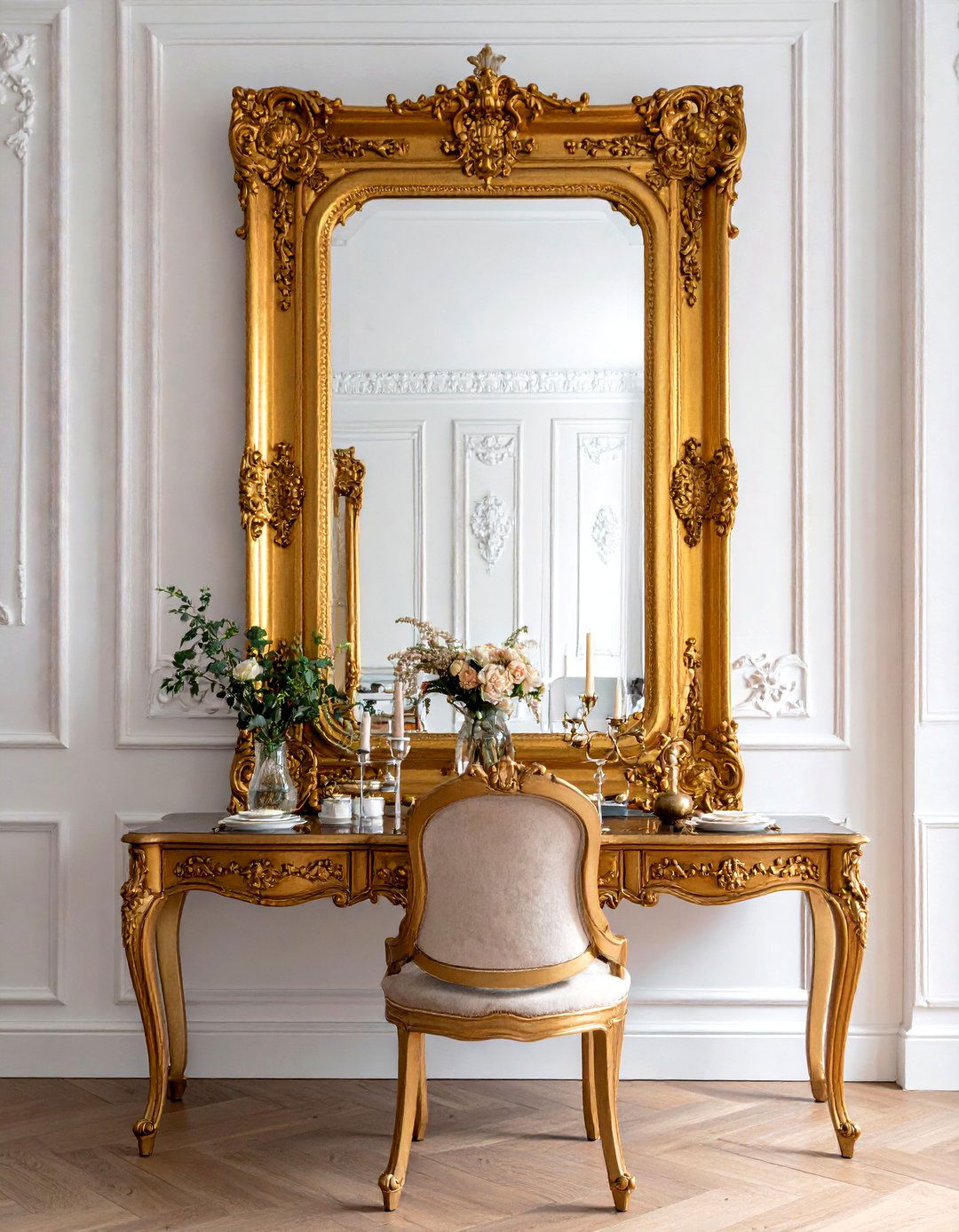 Gilded Mirror - 30 traditional dining room ideas
