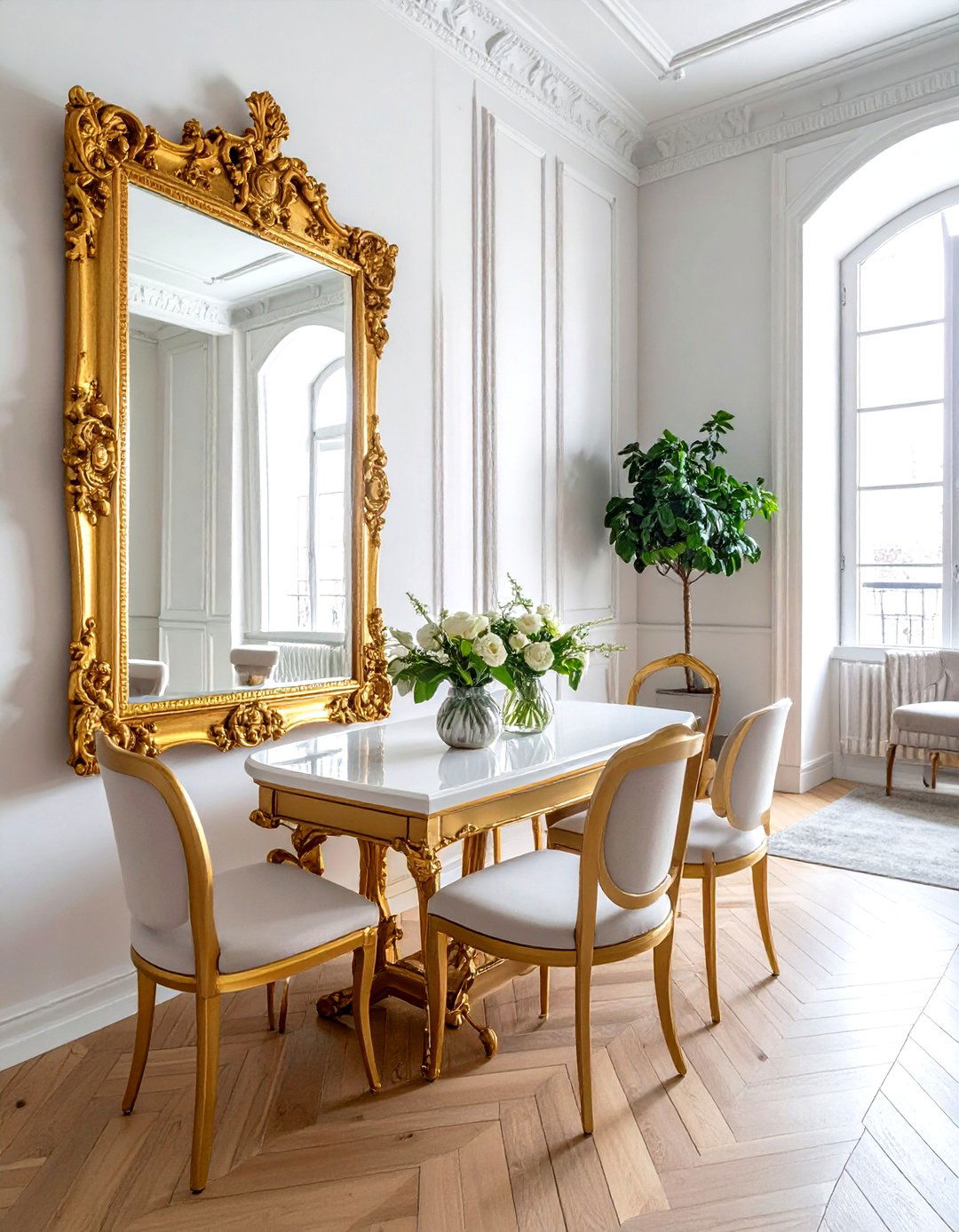 Gilded Mirror Decor - 30 thrift store dining room ideas