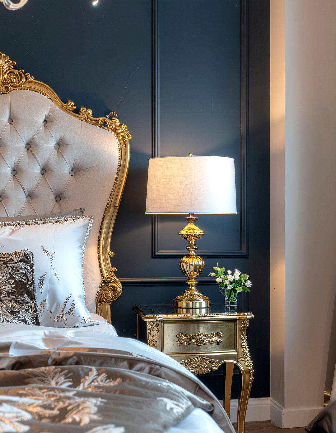 Gilded Nightstand - 30 bedroom vintage nightstands