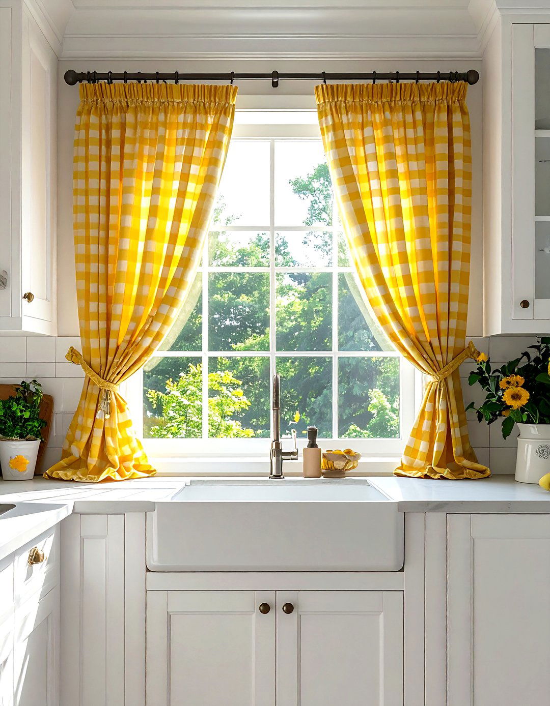 Gingham Kitchen Cafe Curtain - 30 check decor ideas