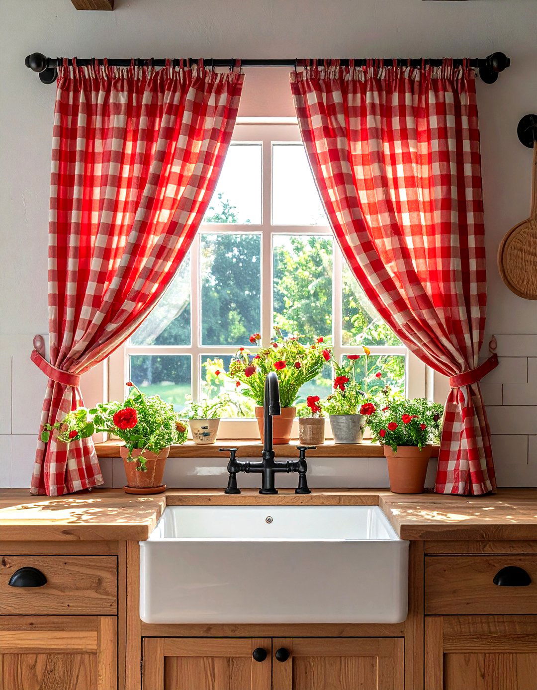 Gingham Kitchen Curtains - 30 Southern kitchen ideas