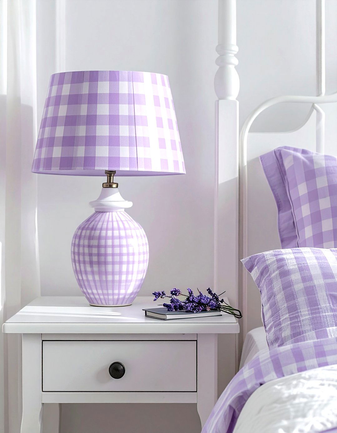 Gingham Lampshade - 30 check decor ideas