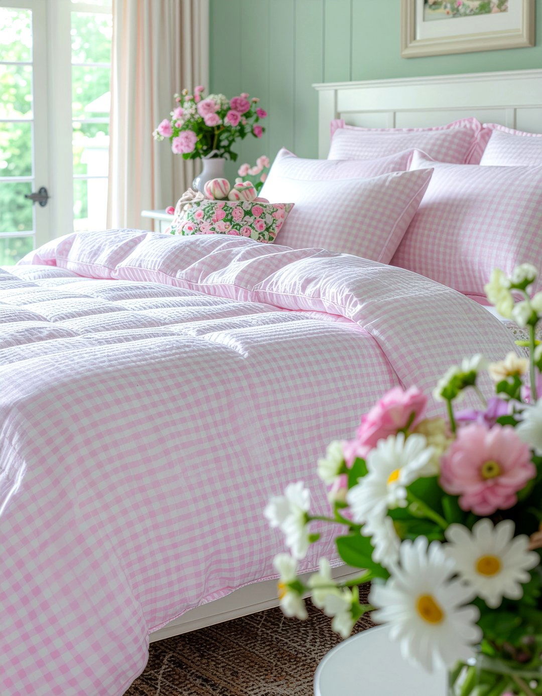 Gingham Print Sheet Set - 30 bedroom sheet sets