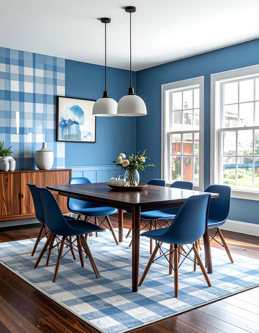 Gingham accent wall paint - 30 gingham decor ideas