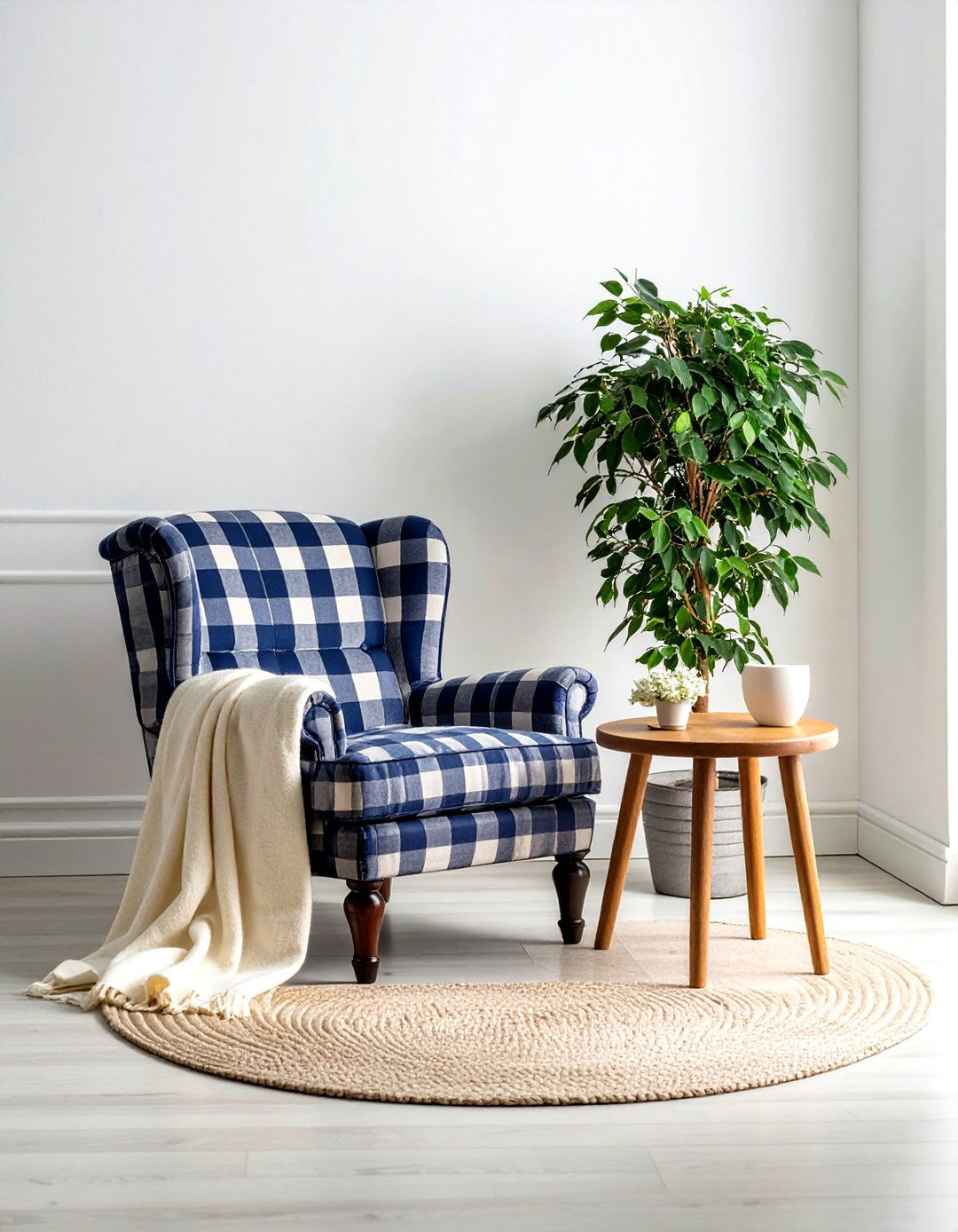 Gingham armchair - 30 gingham decor ideas