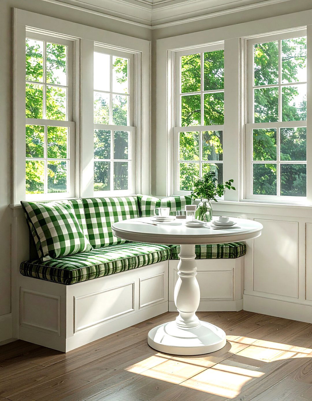 Gingham breakfast nook bench - 30 gingham decor ideas