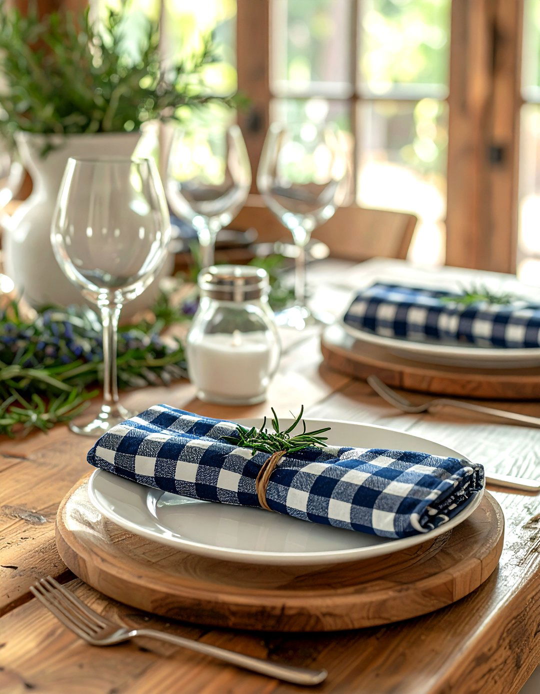 Gingham cloth napkins - 30 gingham decor ideas