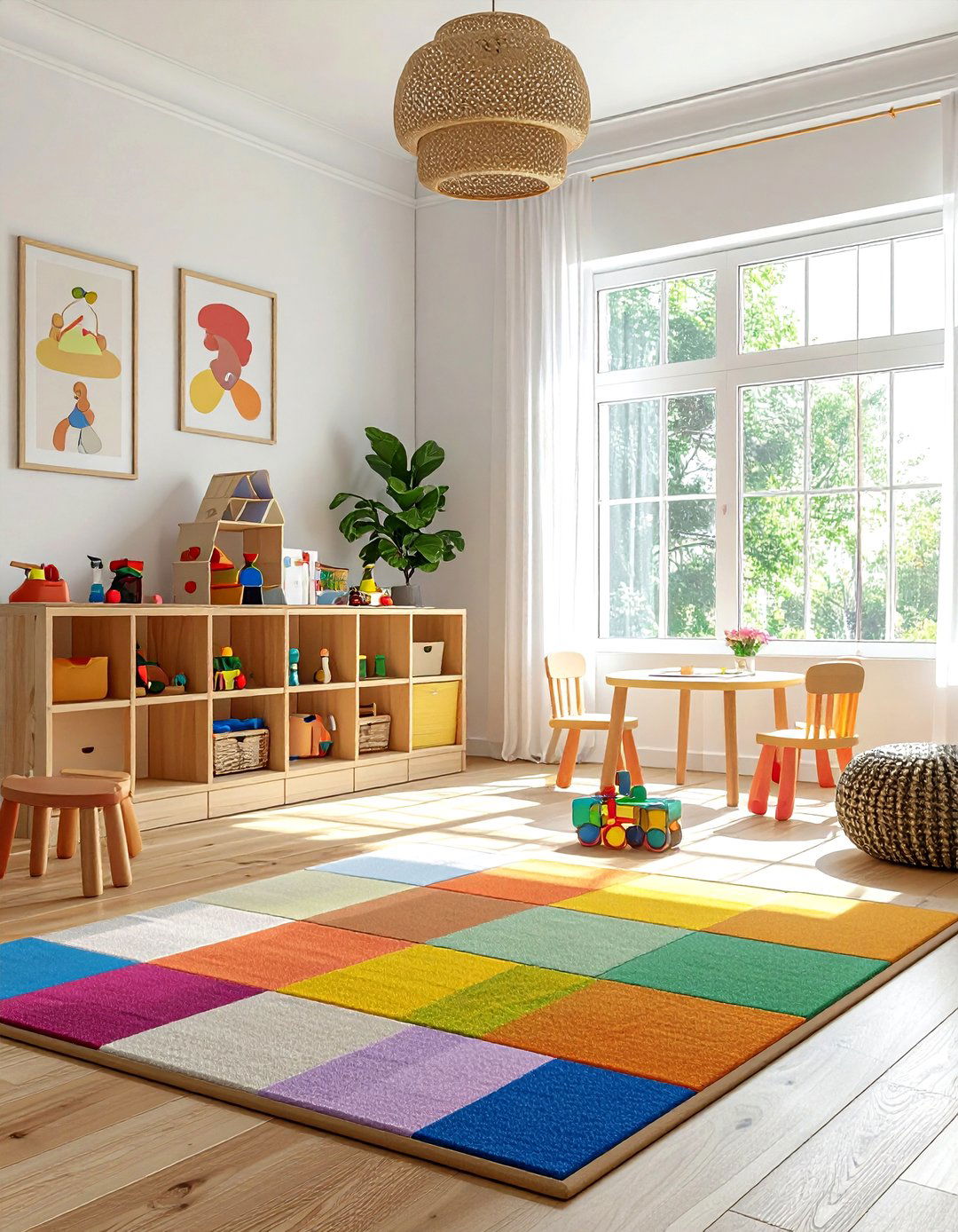 Gingham kids room rug - 30 gingham decor ideas