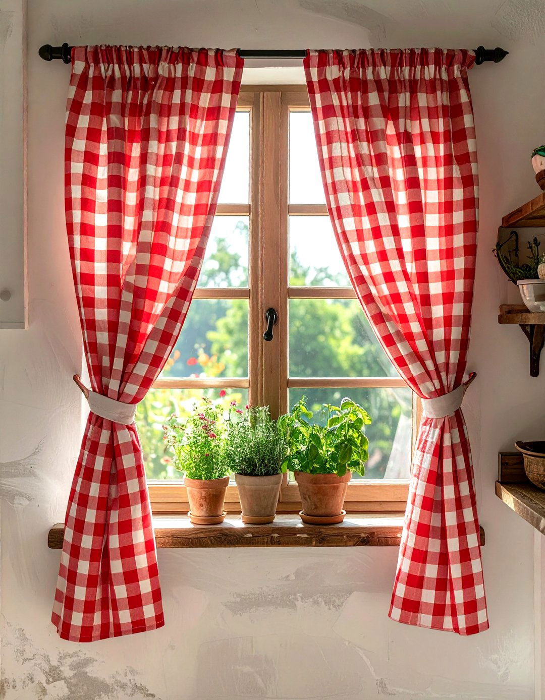 Gingham kitchen curtains - 30 gingham decor ideas