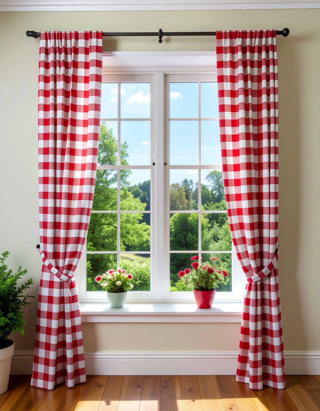 Gingham kitchen curtains - 30 retro kitchen ideas