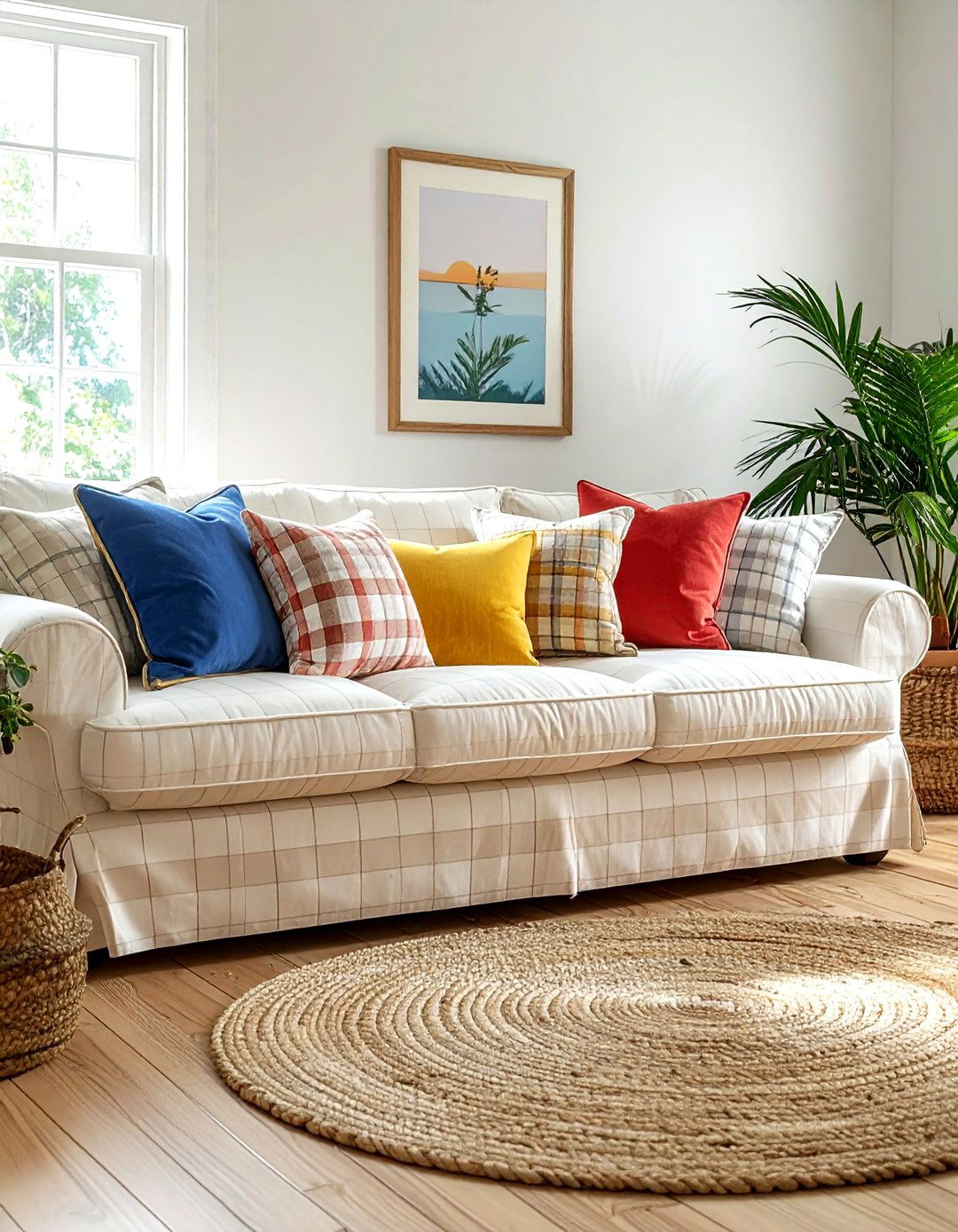 Gingham sofa slipcover - 30 gingham decor ideas