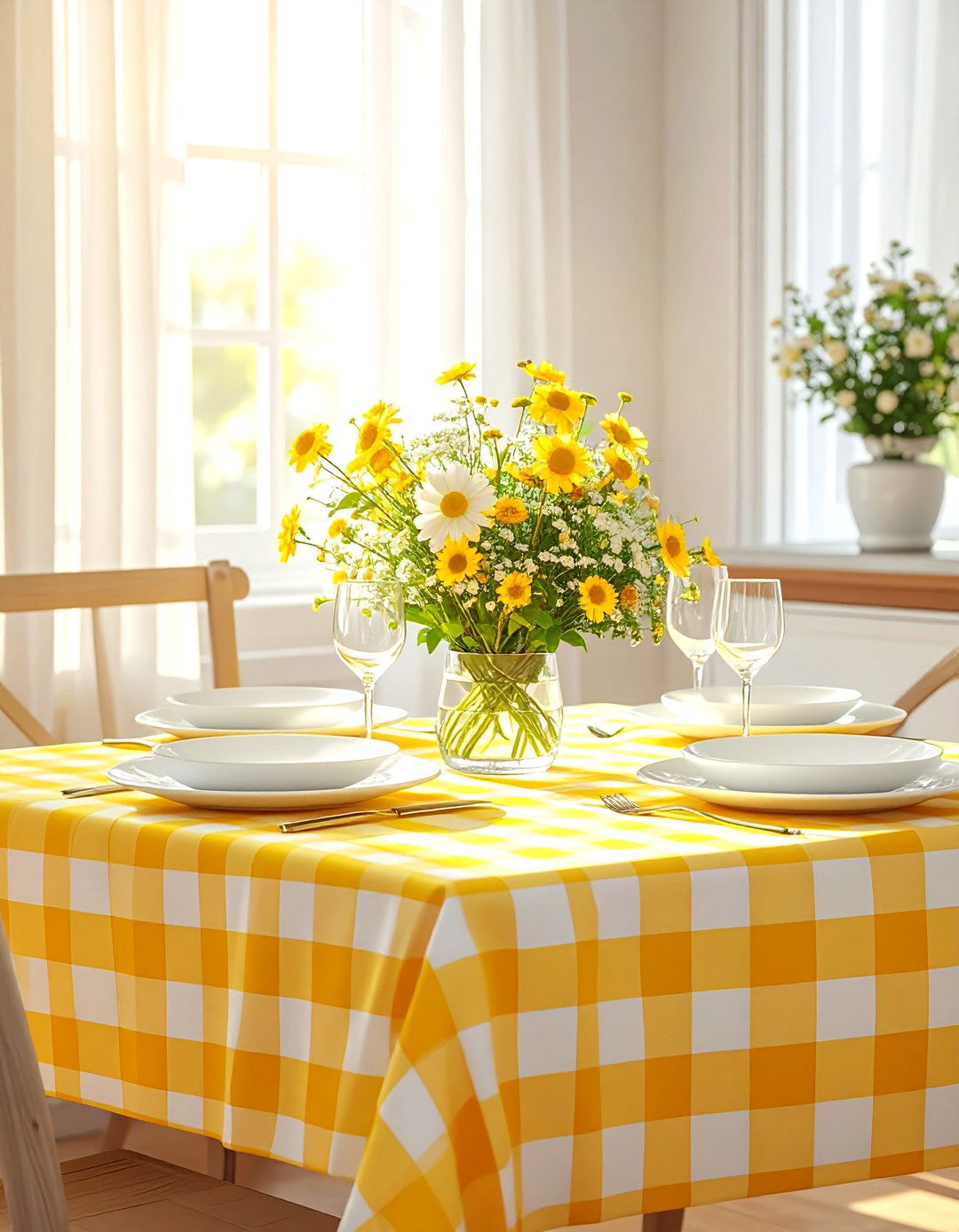 Gingham tablecloth - 30 gingham decor ideas