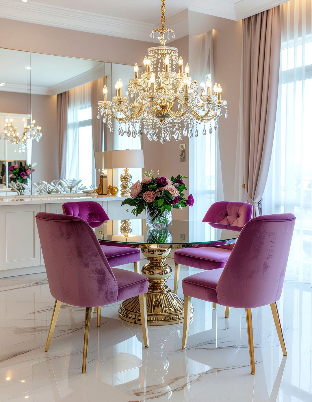 Glam Dining Room - 30 dining room inspiration ideas