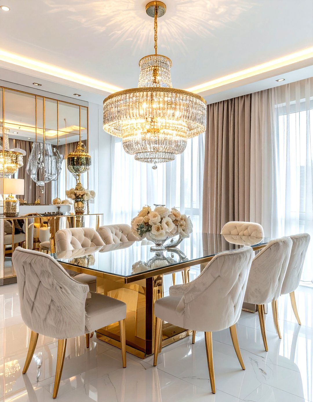 Glam Dining Room - 30 lantern chandelier dining room ideas