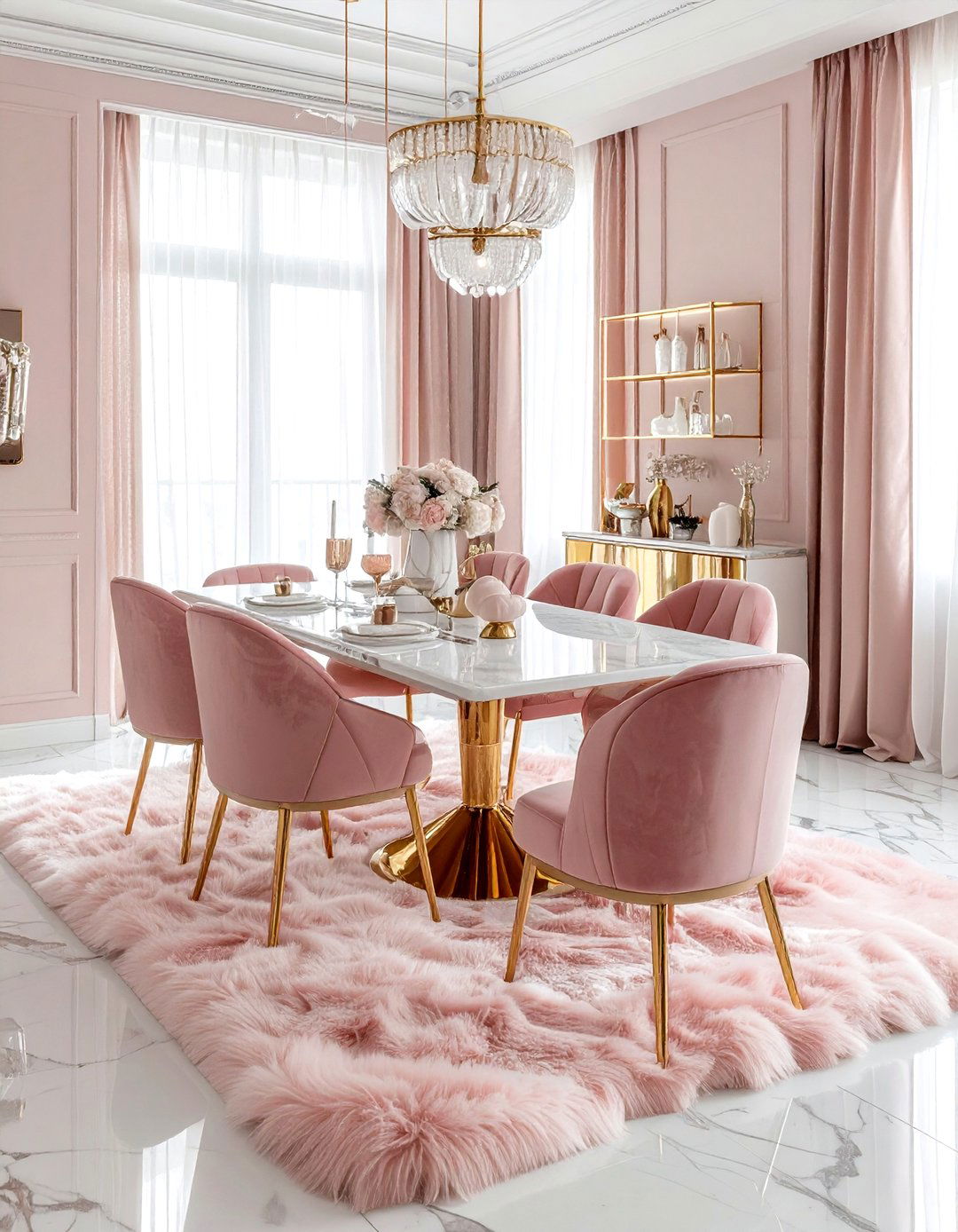 Glam Dining Room - 30 cozy evening dining room ideas