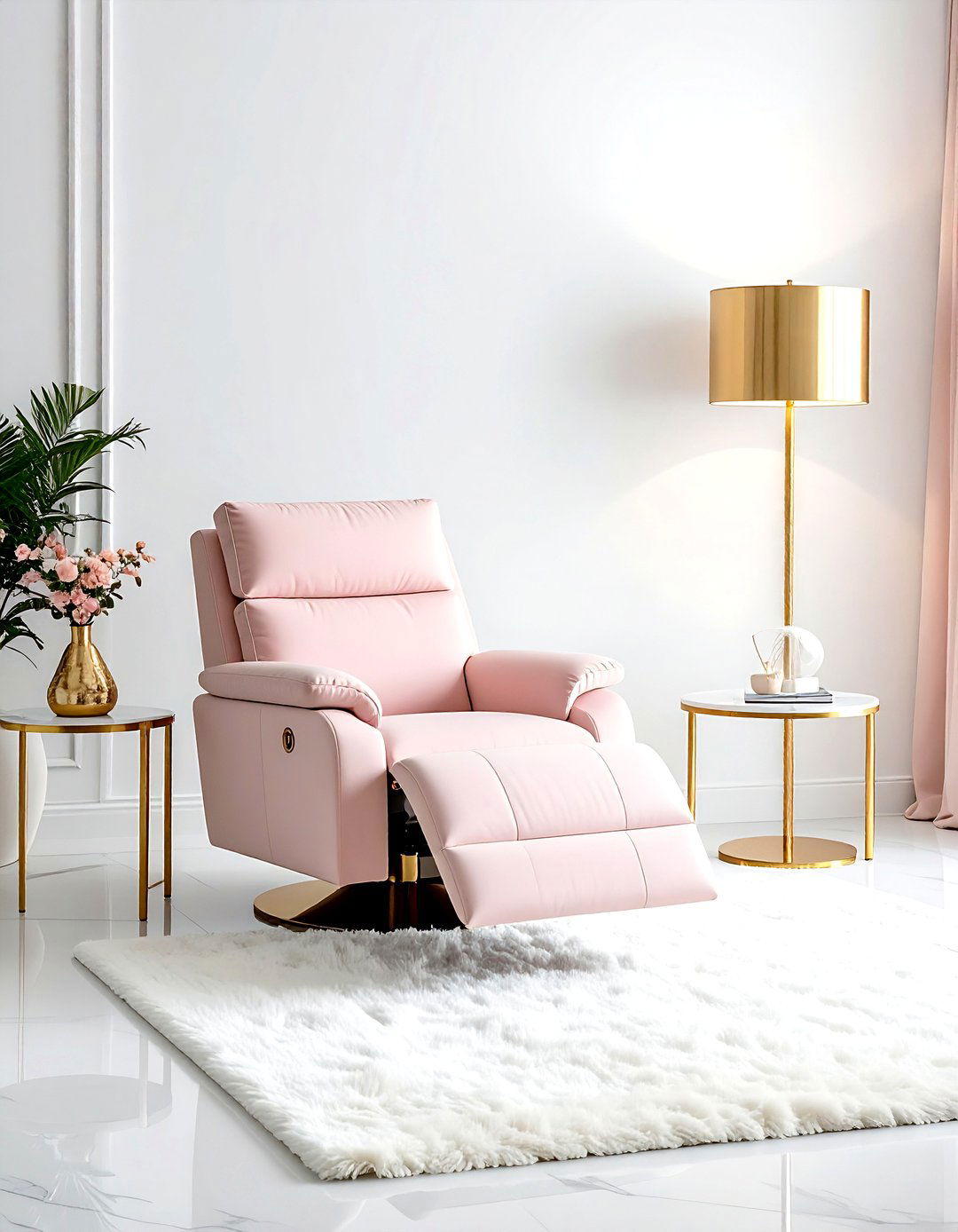Glam Gold Base Recliner - 30 living room recliner ideas