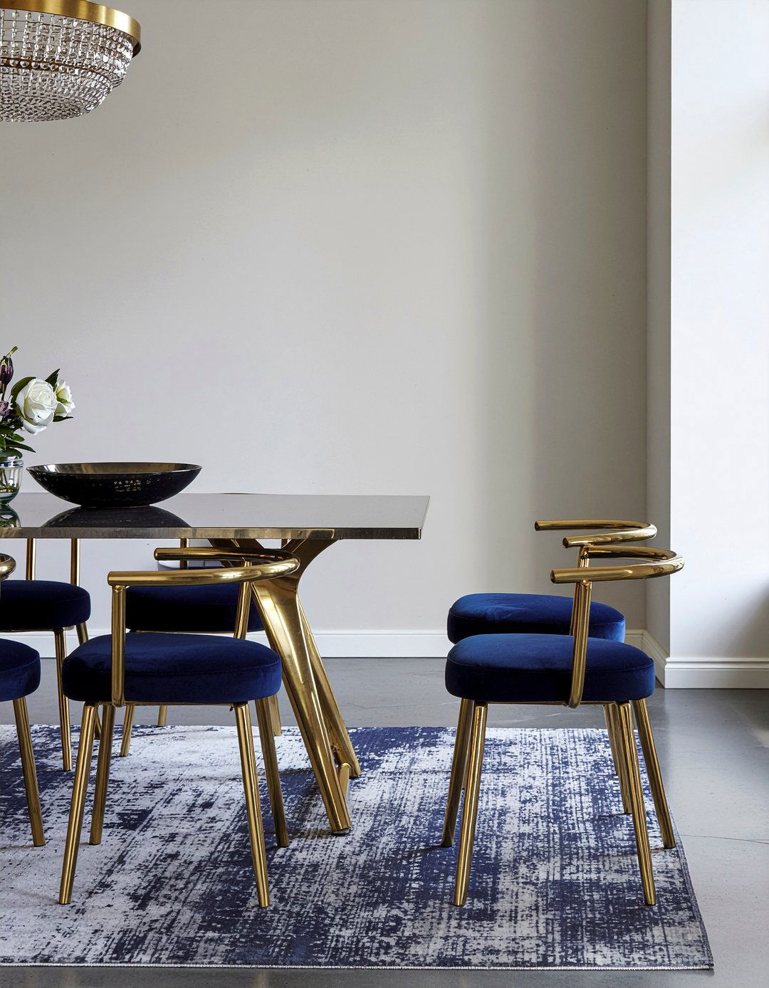 Glam Gold Frame Captain Chairs - 30 captain dining chair ideas