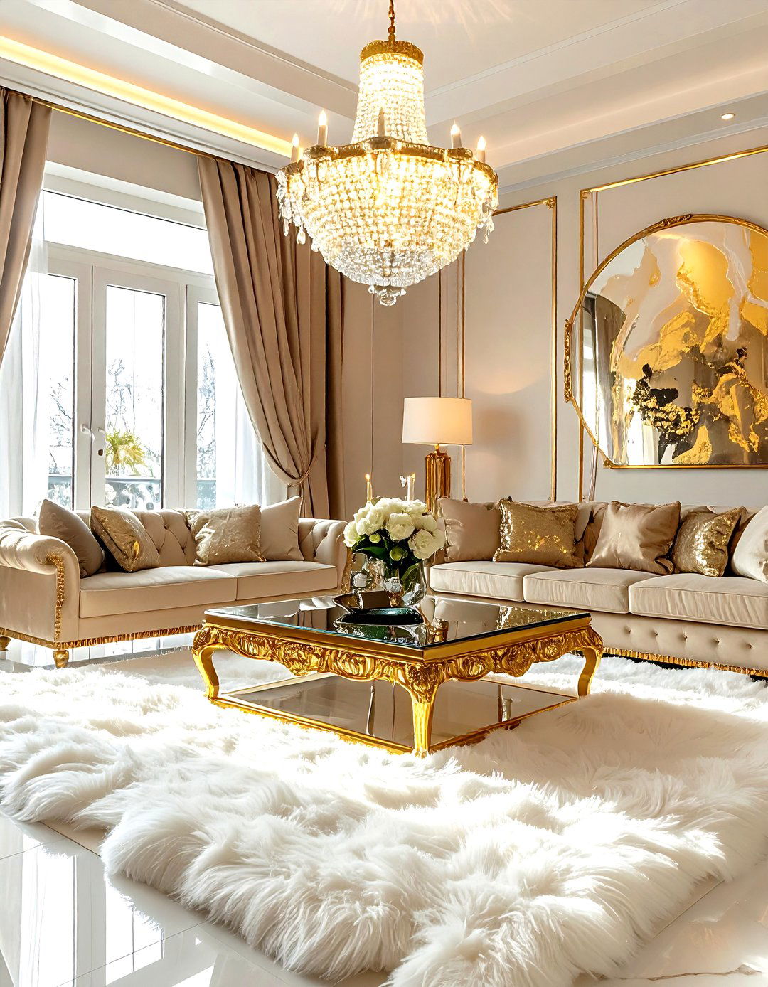 30 Gold Living Room Ideas for a Luxurious Home Design