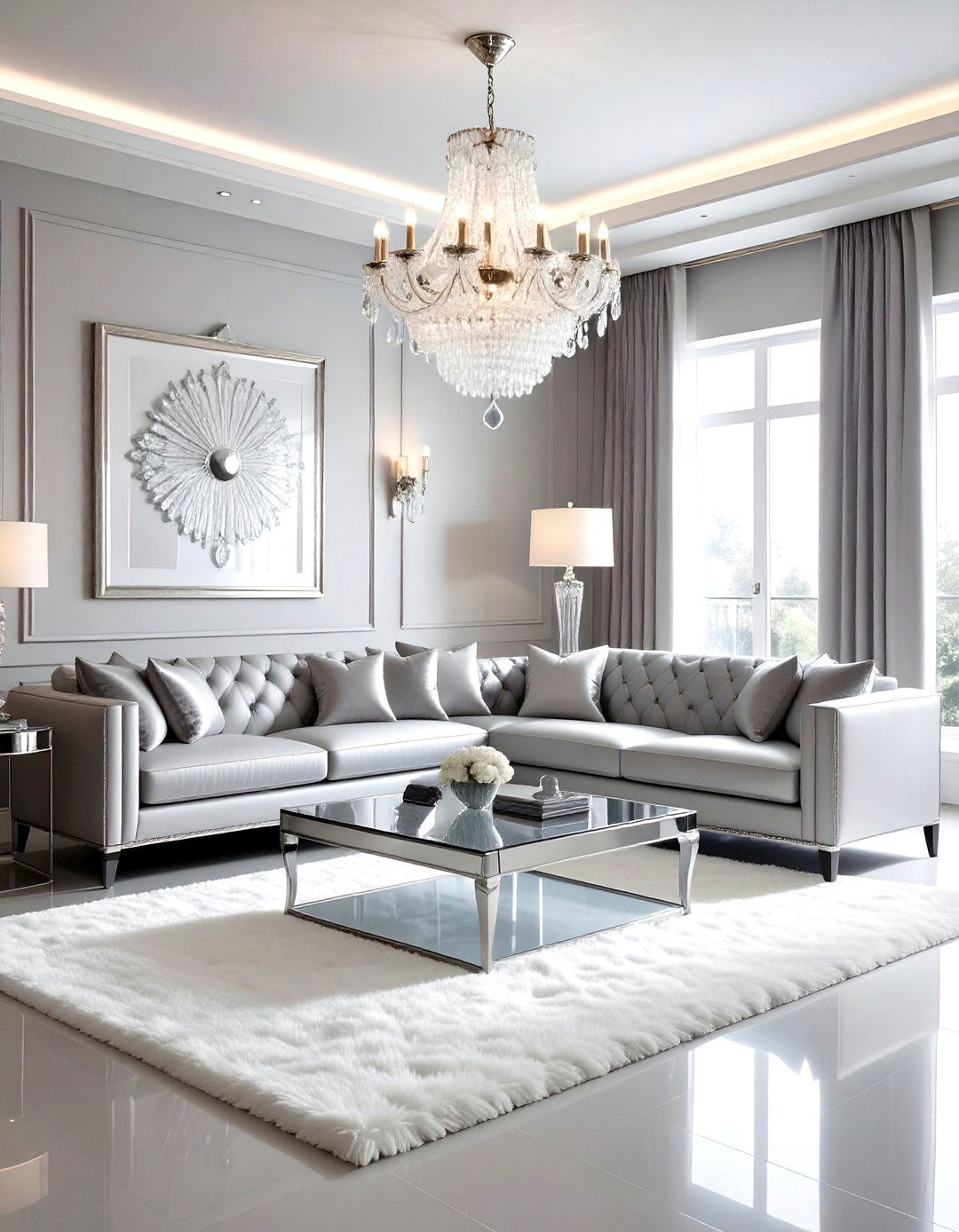 Glam Living Room Crystal Sconce - 30 living room sconce ideas