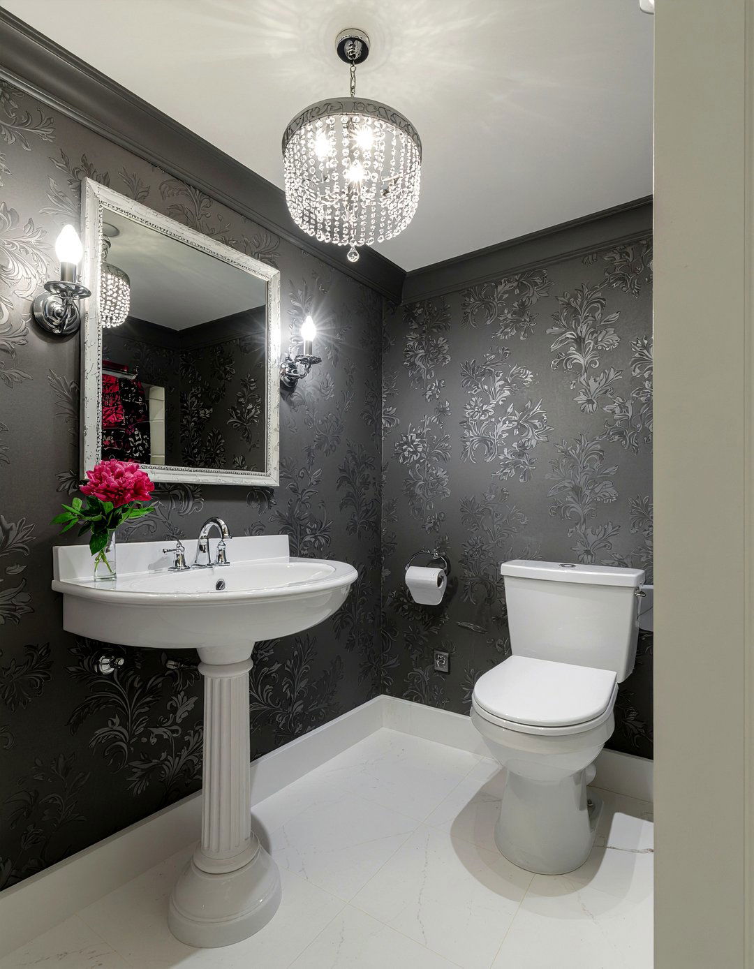 Glam Powder Room - 30 glam bathroom ideas