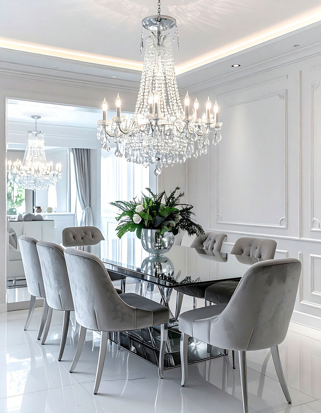 Glam Silver Chandelier - 30 dining room lighting design