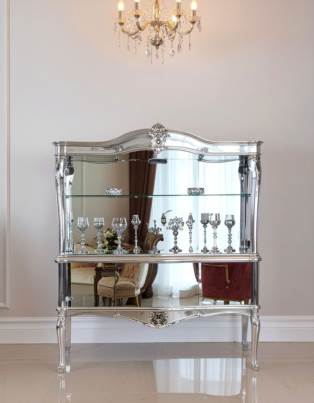 Glam Style Curio Cabinet - 30 living room curio cabinet ideas