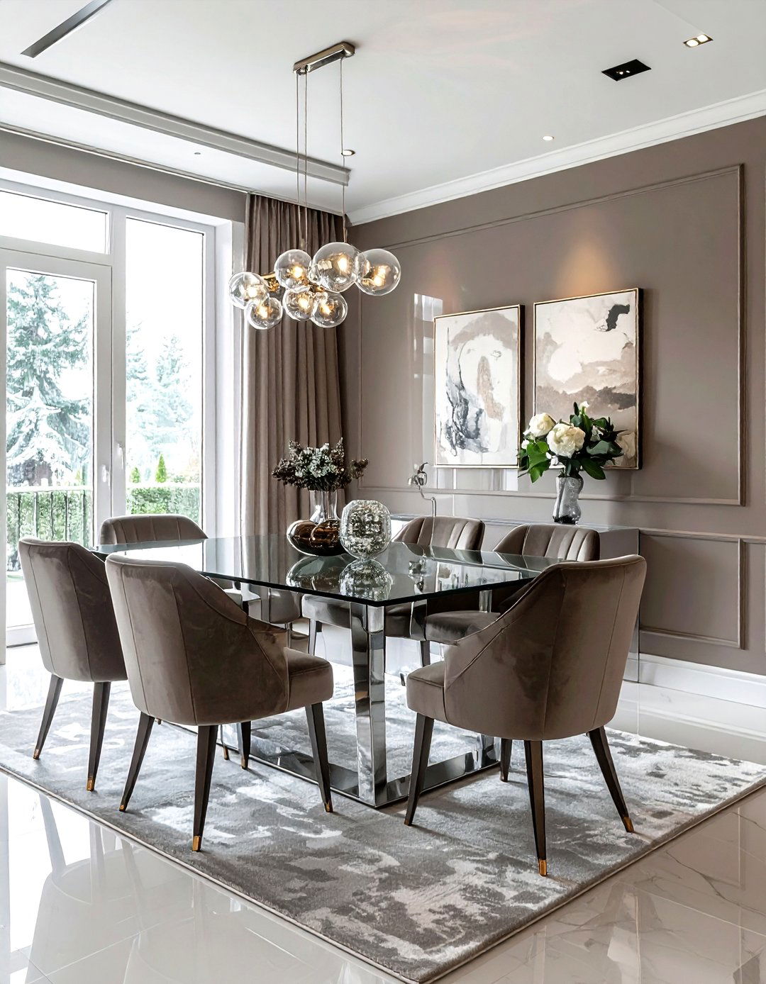 Glam Taupe Dining Room - 30 taupe dining room ideas