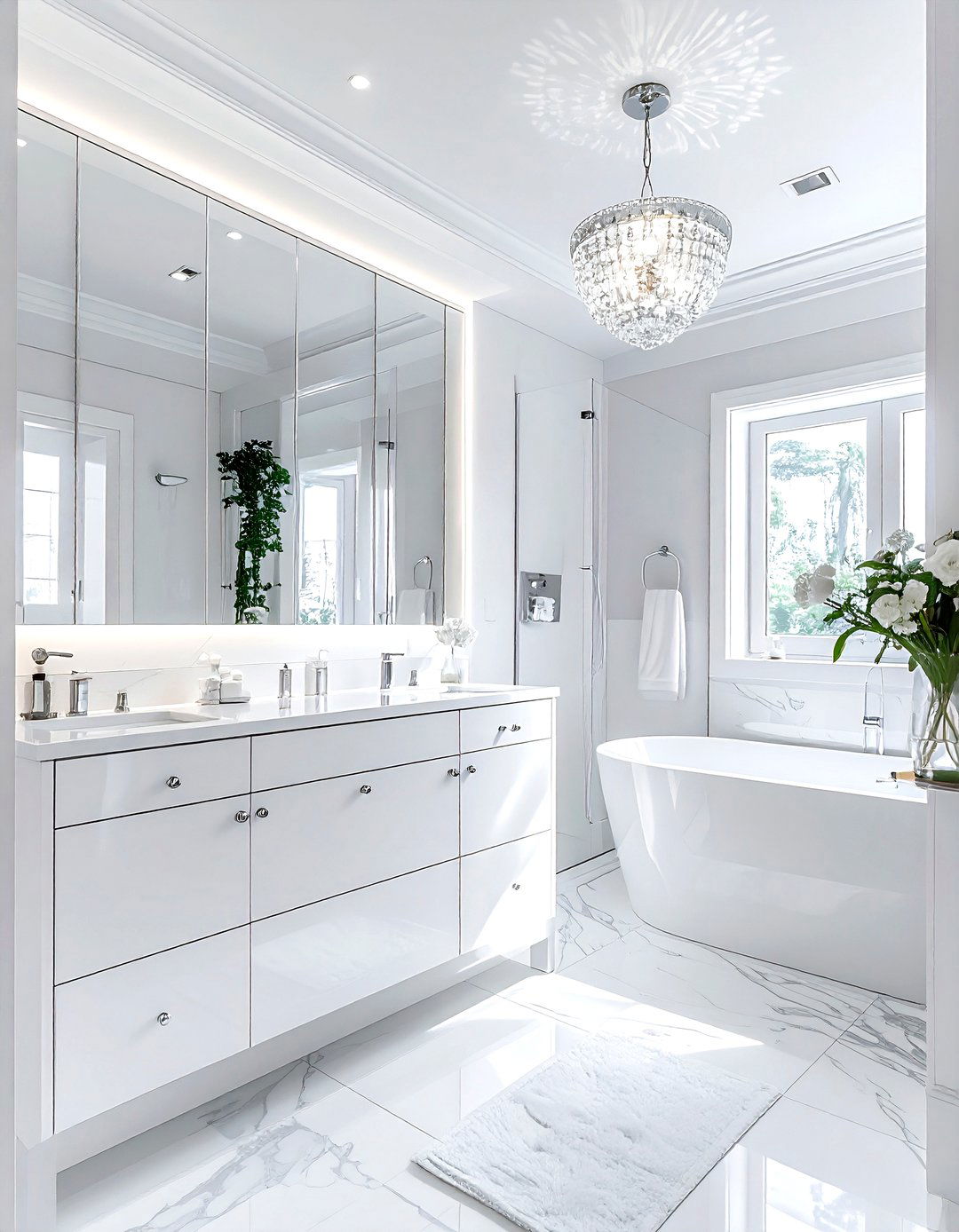 Glam White Bathroom - 30 white bathroom design ideas