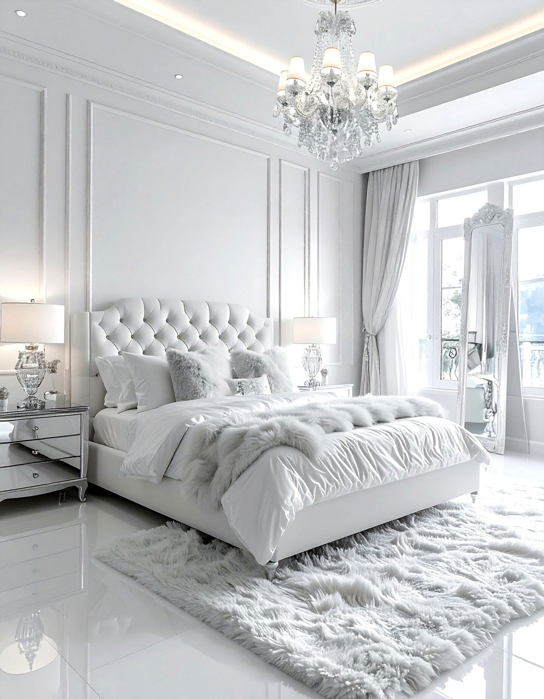 Glam White Bedroom - 30 white bedroom ideas