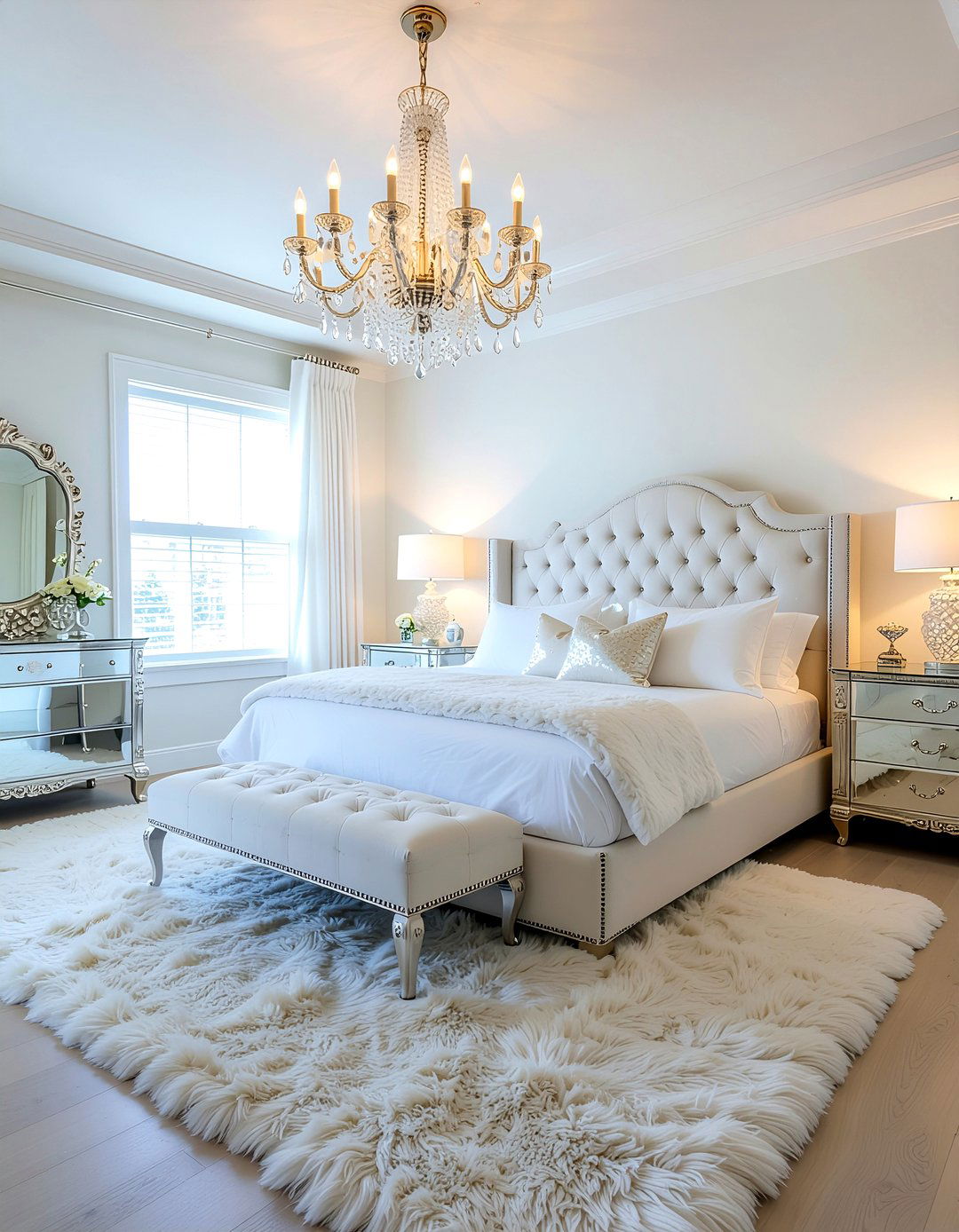 Glam White Bedroom - 30 all white bedroom ideas