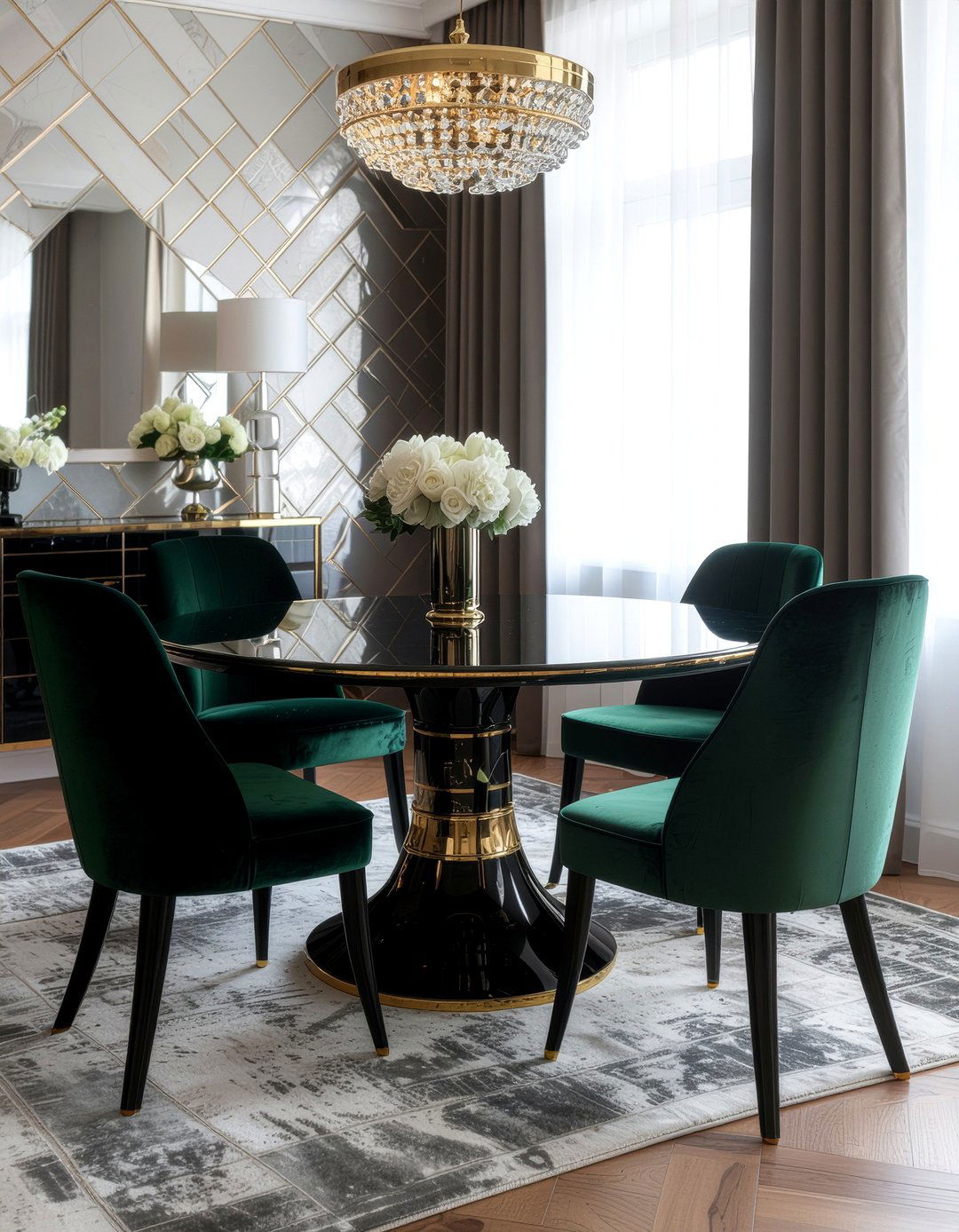 Glam art deco dining room - 30 dining room style mixing ideas