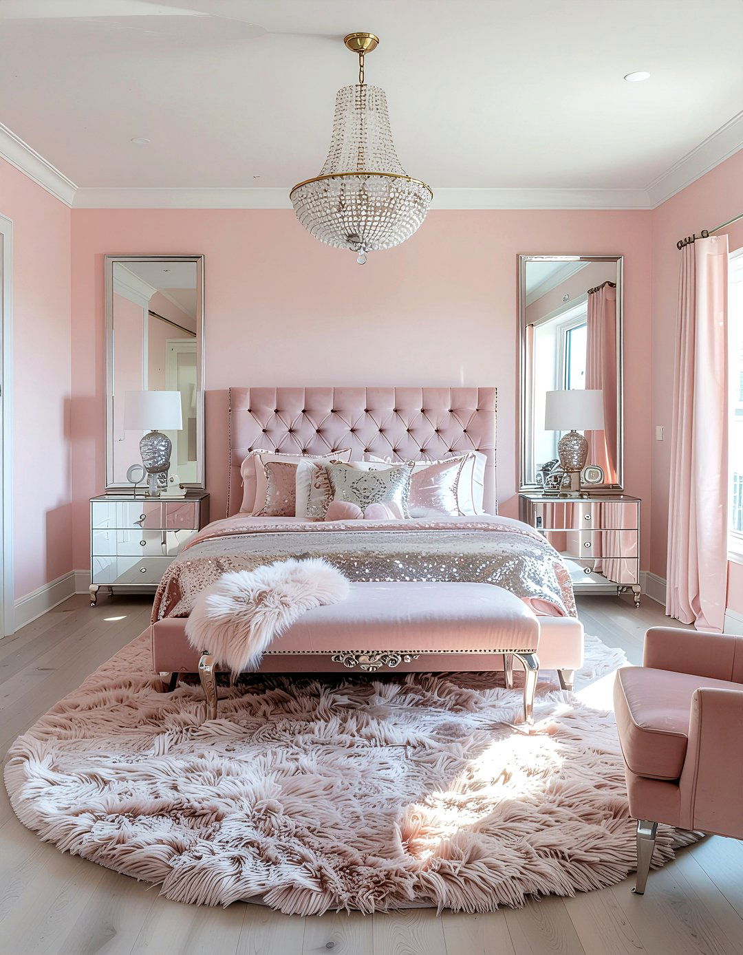 Glam blush pink bedroom - 30 blush pink bedroom ideas