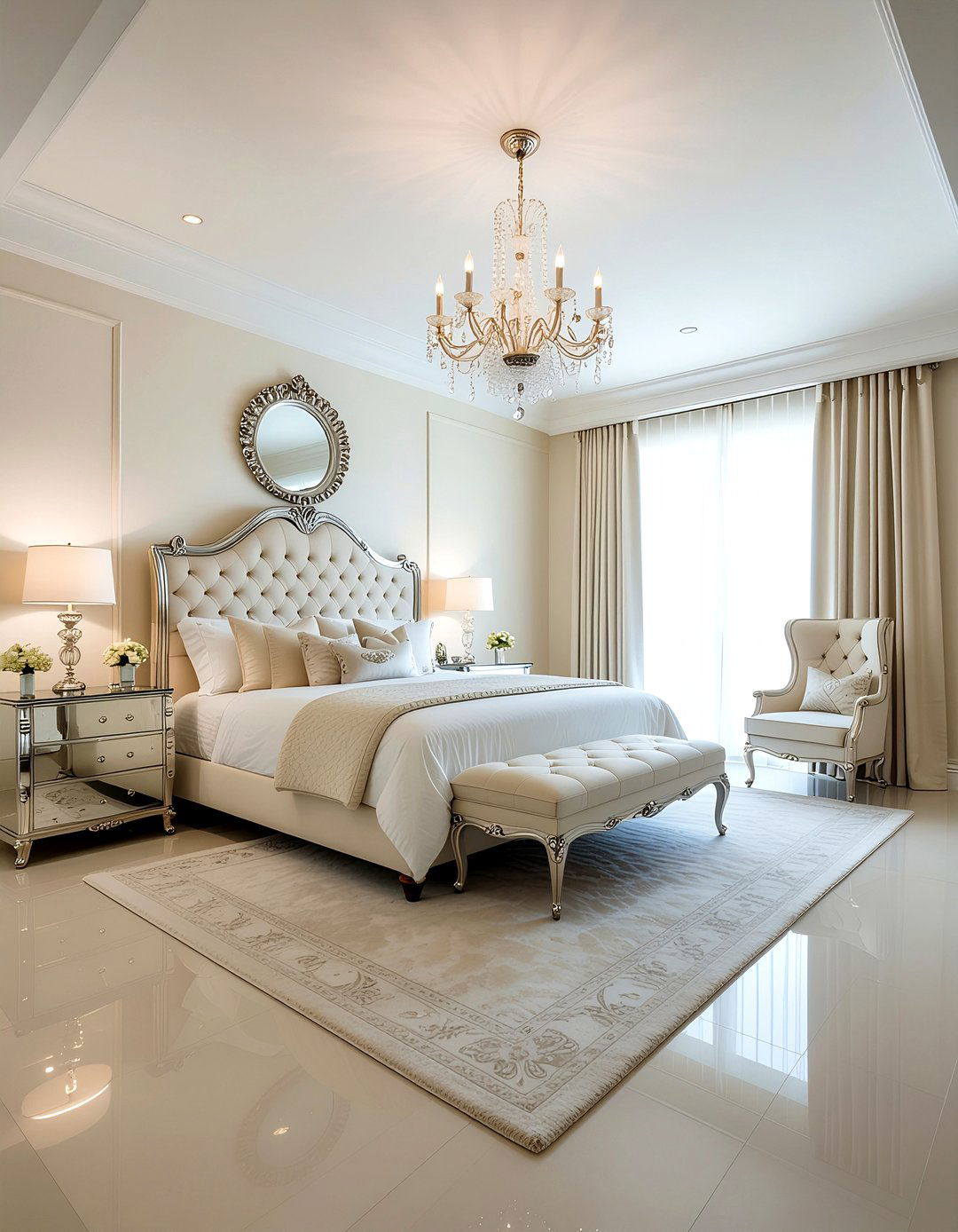 Glam cream bedroom - 30 cream bedroom ideas