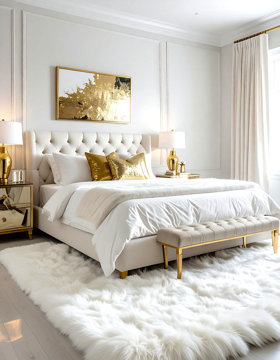 Glam gold bedroom - 30 gold bedroom decor ideas