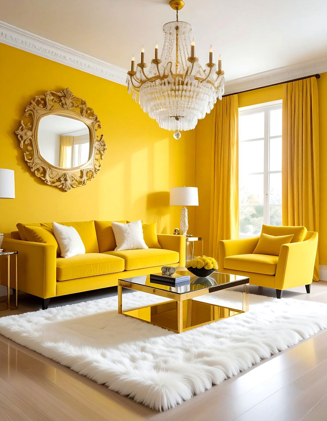 Glam yellow living room - 30 bright yellow living room ideas