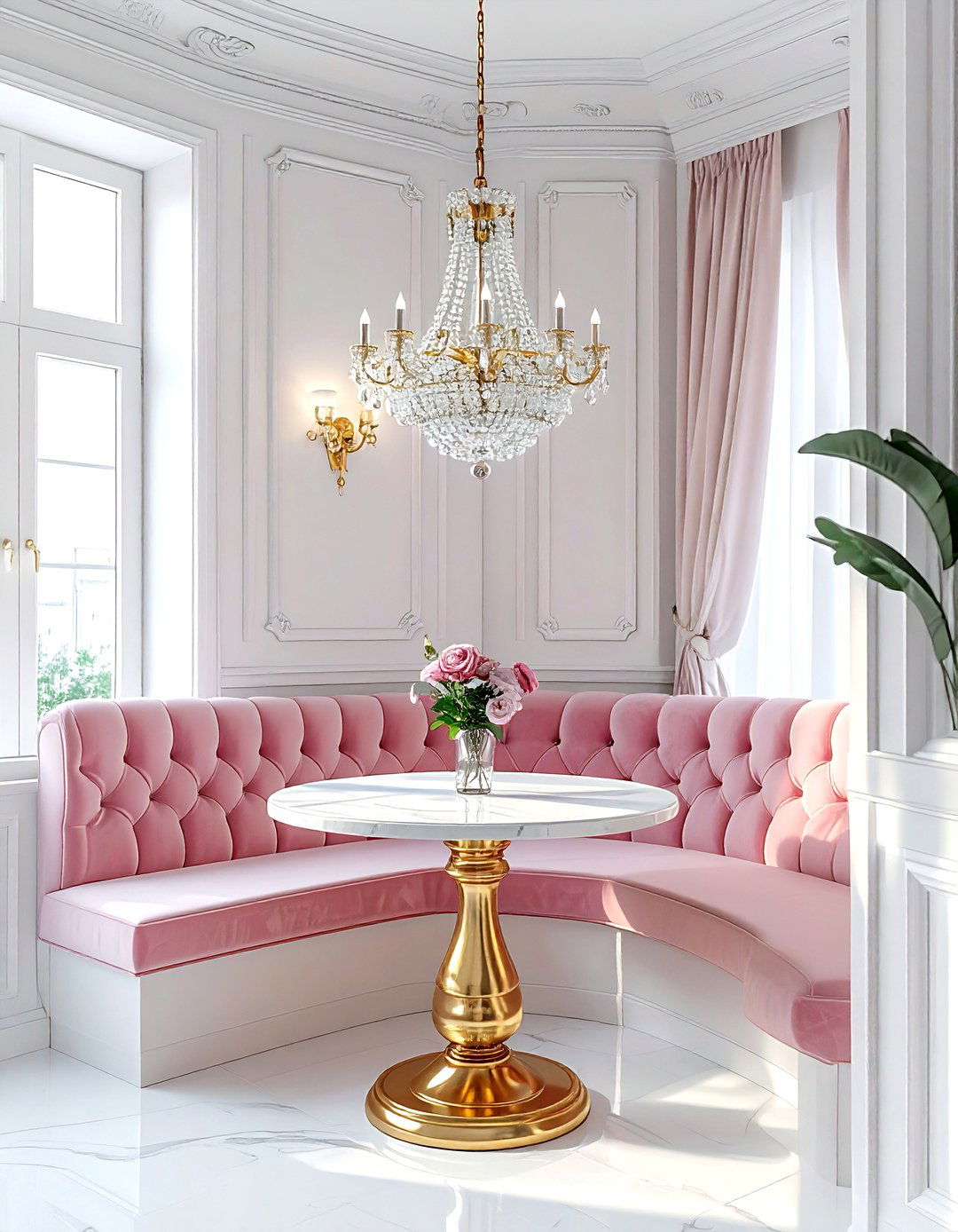 Glamorous Dining Nook - 30 corner banquette dining ideas