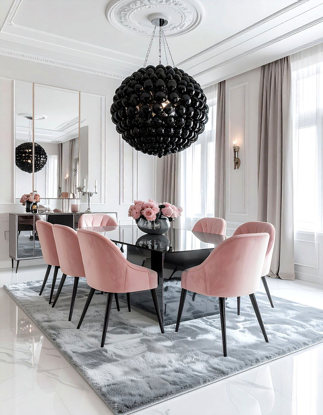 Glamorous Dining Room - 30 black chandelier dining room ideas