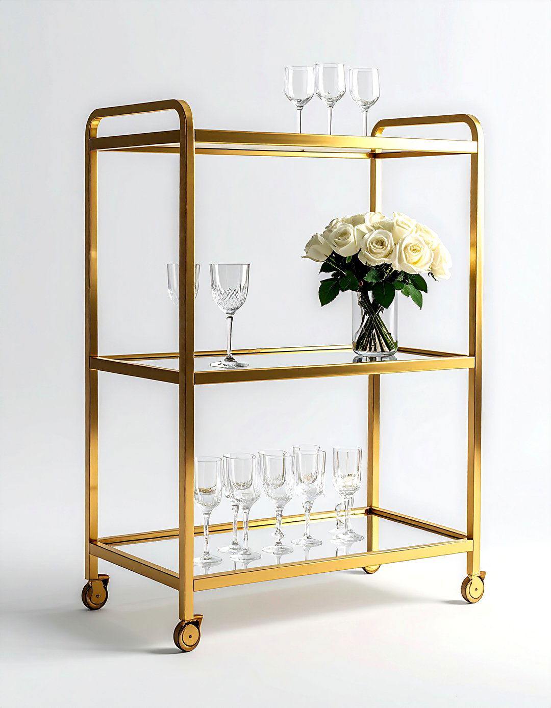 Glamorous Gold Drink Cart - 30 dining room drink station ideas