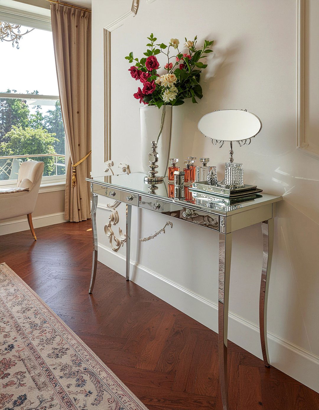 Glamorous Mirrored Sideboard - 30 mirrored buffet dining room ideas