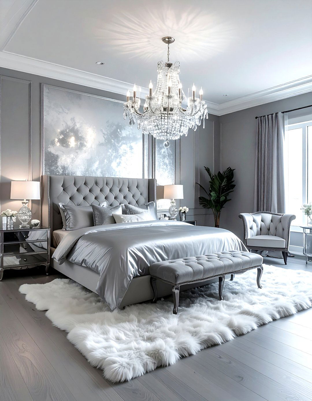 Glamorous Silver Gray Bedroom - 30 gray bedroom accessories ideas