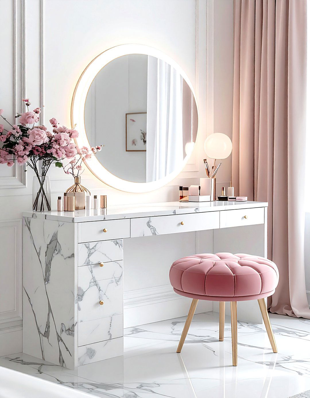 Glamorous Vanity Set - 30 elegant bedroom ideas