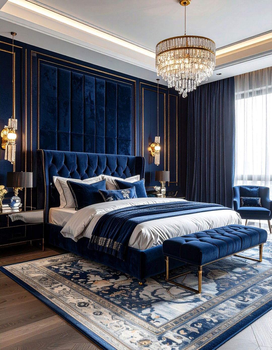 Glamorous Velvet Bedroom - 30 mansion bedroom ideas