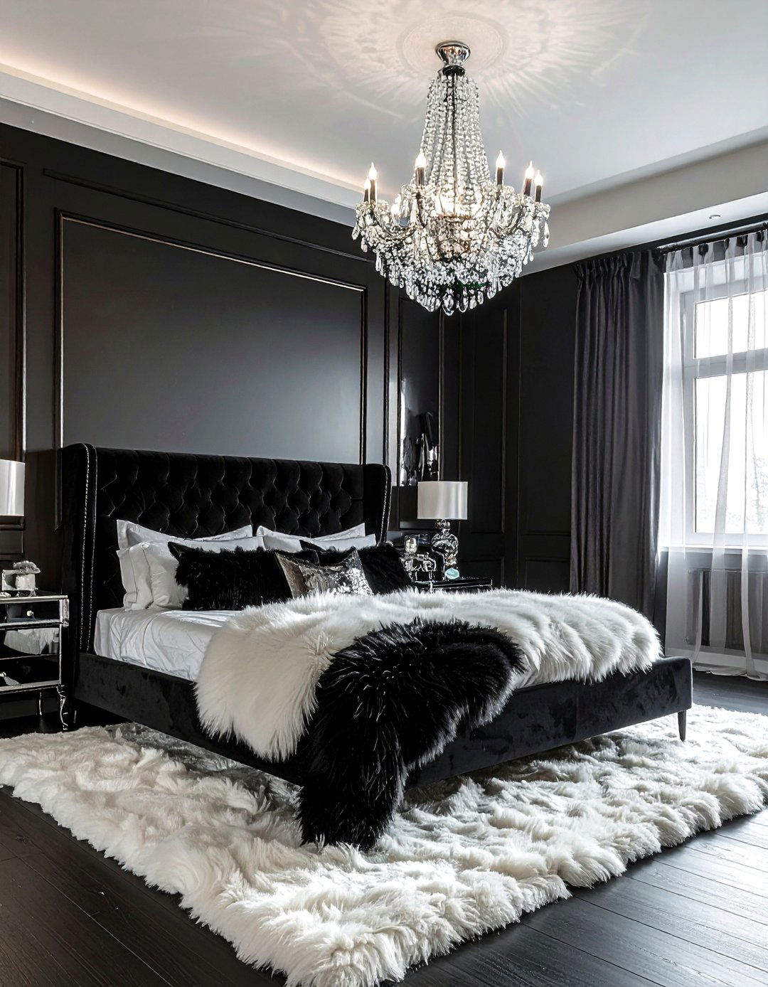 Glamorous black bedroom - 30 black bedroom decor ideas