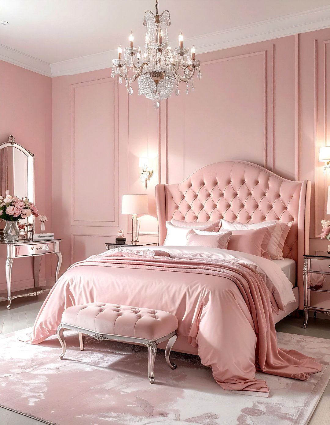 Glamorous blush pink bedroom - 30 blush bedroom ideas