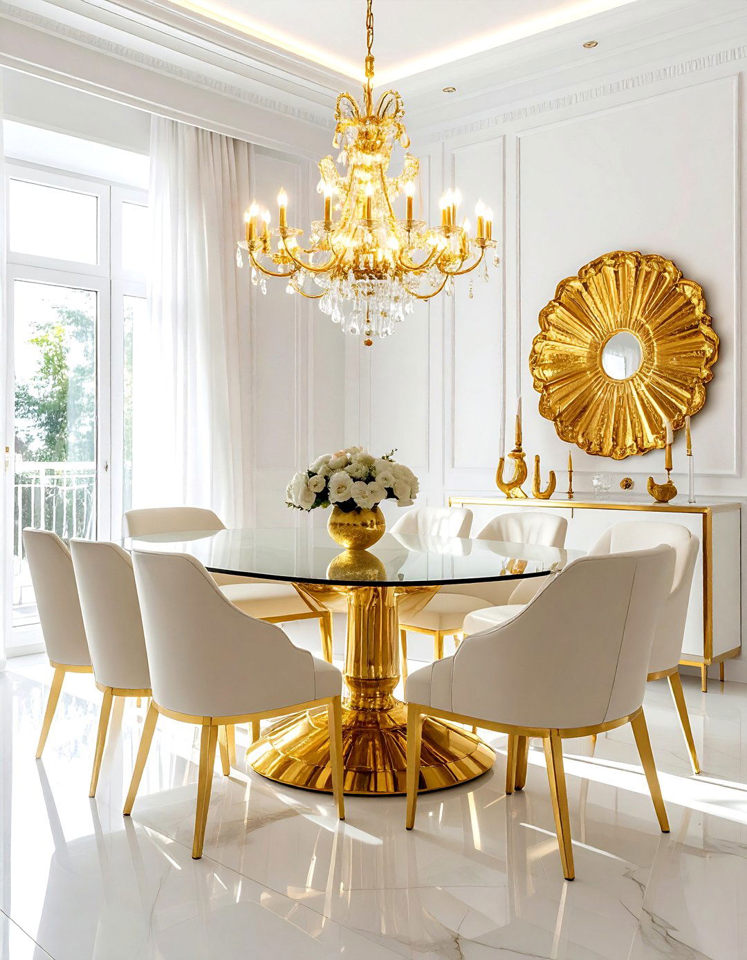 Glamorous gold dining room - 30 sumptuous dining room ideas