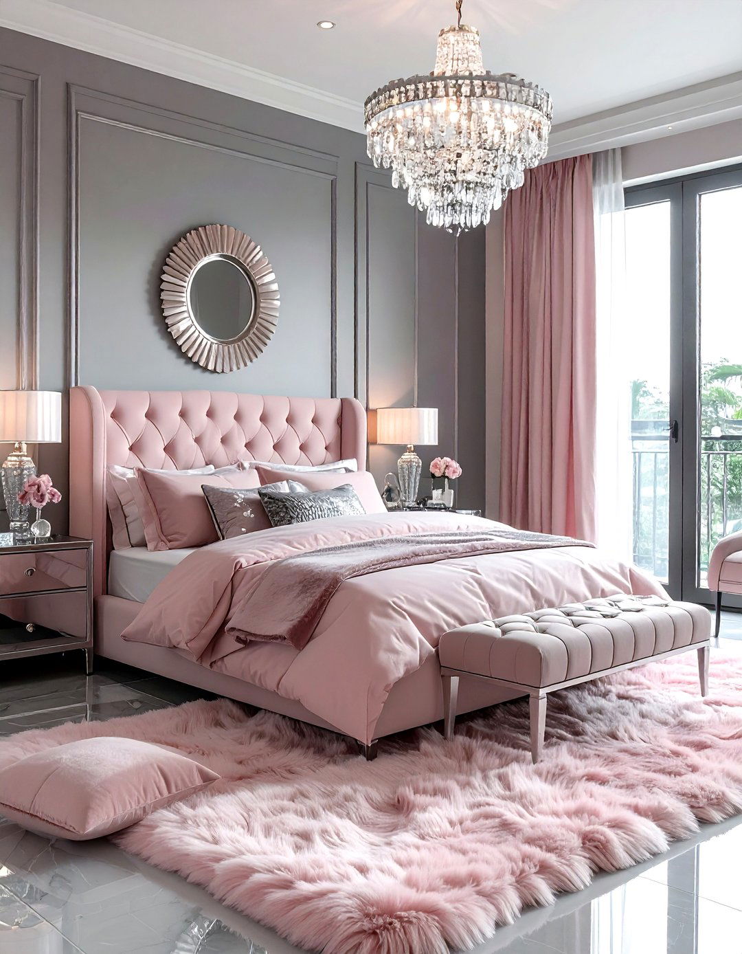 Glamorous pink gray bedroom decor - 30 pink gray bedroom ideas