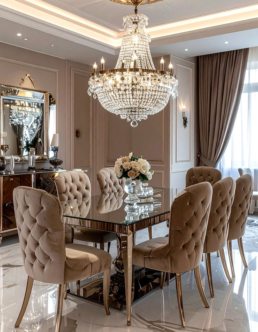 Glamour Style Dining Room - 30 bespoke dining room ideas